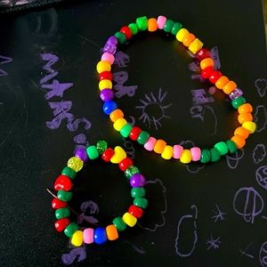 Rainbow set necklace and bracelet original price 15$ list price 20